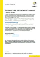 Statement on REACH Regulation and Substances of Very High Concern (SVHC)