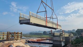 Installation of the Otter Valley Estuary Footbridge