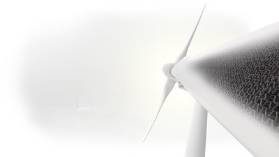Nahaufnahme einer Windkraftanlage