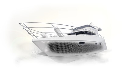 Weißer Boot mit moderne Linien