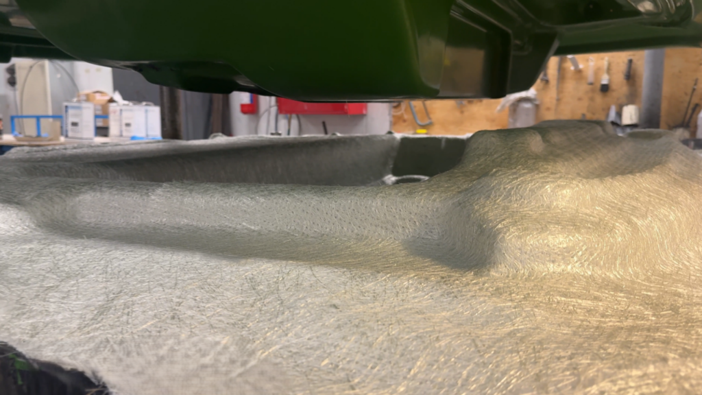 Detailansicht einer Faserverbundstruktur im Werkstattbereich